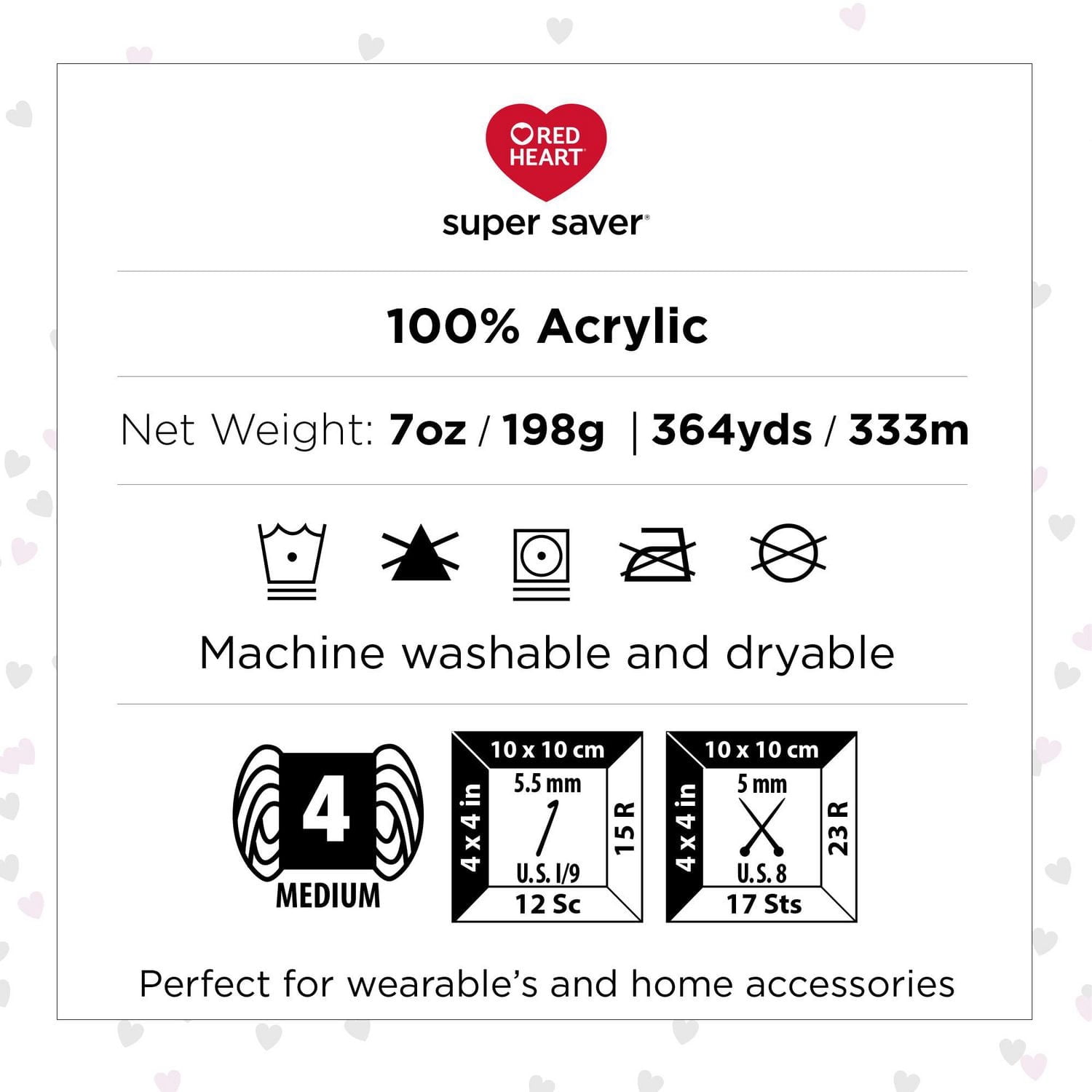 Fil Red Heart Super Saver, solide, acrylique #4 moyen, 7oz/198g, 364 yards