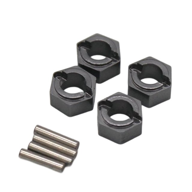 4 Pieces Wheel Adapter Wheel Spacers Alloy Coupler Adapter Hub for 24 Fcx24 24 Crawler Dark Grey