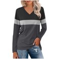 thumbnail image 1 of Pisexur Femmes Sweat à Capuche Mode Color Block Patchwork V Sweat-Shirts Décontractés Lâches à Manches Longues pour les Femmes Sweat-Shirt Oversize Léger Fluide pour les Femmes Pulls, 1 of 3