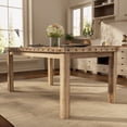 thumbnail image 3 of Morden Fort Farmhouse Dining Table Rectangular Wooden Table for 4-6, Rustic 60" Kitchen & Dining Room Table with Woodgrain Tabletop, Rivet Accents & Solid Wood Legs, 3 of 4