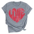 thumbnail image 1 of Meichang Valentines Day Chemises Femmes Mignonnes à Imprimé Cœur Chemises Décontractées à Manches Courtes T-Shirts Hauts Col Rond Coupe Ample Blouses Valentines Day, 1 of 2