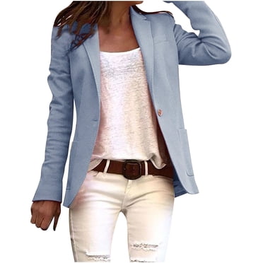 CEHVOM Women Casual Fashion Solid Color Long Sleeve Slim Jacket Suit Clearance