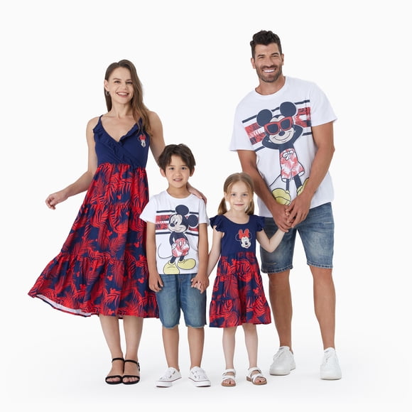 Disney Graphic Plant Print Summer Dresses Outfits Sets (Women's)