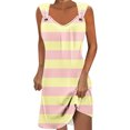 thumbnail image 2 of Pisexur Robe Sans Manches à Col en V pour Femme Été Confort Mode Couleur Unie Poche Robe Sans Manches à Col en V Robe pour Femme, 2 of 5