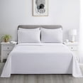 thumbnail image 4 of Marina Decoration Ultra Soft Silky Deep Pocket Solid Rayon from Bamboo Bedding All Season Sheet Set, White Color, 4 of 7