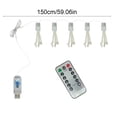 thumbnail image 3 of USB Powered Decorative Light String with Remote Control, 5ft Fairy String Lights for Indoor Outdoor Party Wedding Christmas Tree Garden Patio Home Decor, Warm White LED Fairy Lights for Bedroom, 3 of 7