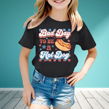 Girls Casual Short Sleeve T Shirt Cartoon Cooking BBQ Graphic Tee Comfortable Loose Fit Top for Daily Wear Outdoor Activities