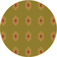 thumbnail image 1 of Ahgly Tapis Rond Lavable en Machine Intérieur Transitionnel Orange Or, 5 Pieds Rond, 1 of 7