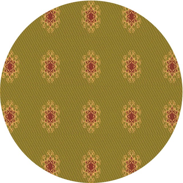 Ahgly Tapis Rond Lavable en Machine Intérieur Transitionnel Orange Or, 5 Pieds Rond