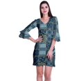 thumbnail image 1 of Moomaya Robe Courte Imprimée pour Femmes, Manches Évasées, Coupe Droite, Robes pour Femmes, Vêtements d'Été Décontractés, 1 of 6