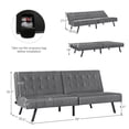 thumbnail image 4 of Costway Canapé-Lit Futon en Cuir PU Convertible Pliant Gris, 4 of 10