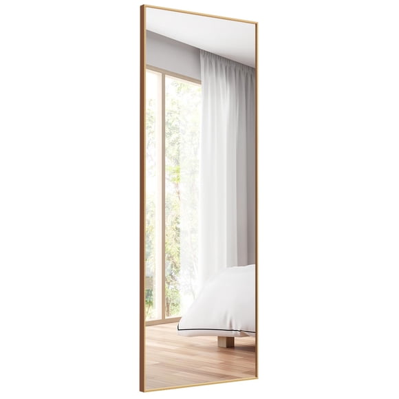 Giantex Full Length Mirror, 59inch Large Floor Rectangle Bedroom Mirror, Standing or Wall-Mounted Dressing Mirror