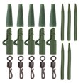 thumbnail image 1 of ZheElen 20 Pcs Accessoires pour Carpe et Poisson Mèches Pince Résistant à l'Usure Imperméable Caoutchouc Anti-Emmêlement Manches Gréement pour Carpe Réutilisable Équipement de Pêche Vert, 1 of 6