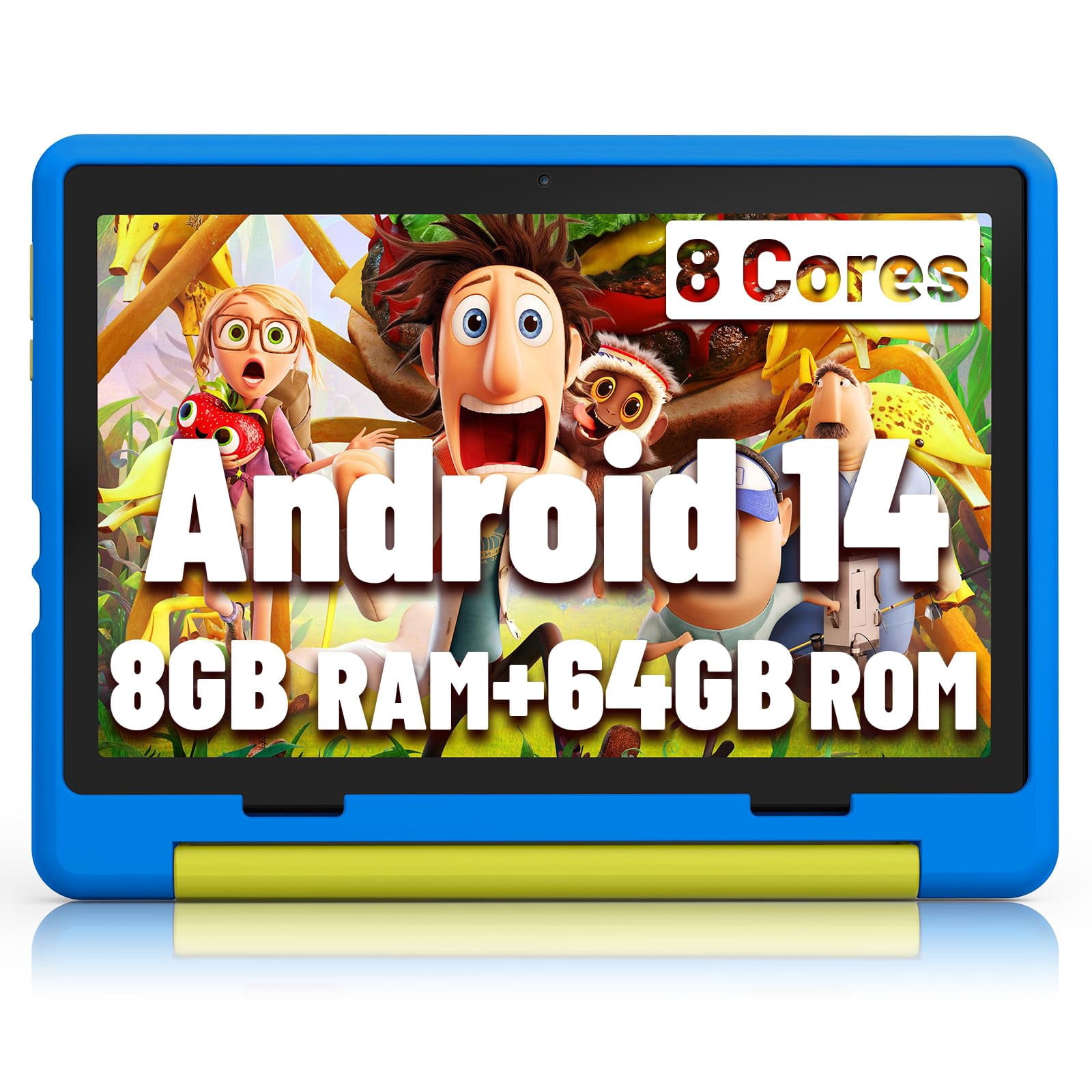 Jeazans Kids Tablet｜Upgraded Android 14 Tablet 10 inch for Kids with Protective Case｜Octa-Core｜64GB｜1TB TF Card Expandableʍ
