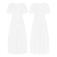 thumbnail image 5 of Fortune Robe Bikini Longue Transparente à Manches Courtes en Dentelle Florale pour Femmes, 5 of 5