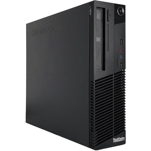 Ordinateur de Bureau Lenovo ThinkCentre Intel i5-3470 M82 Remis à Neuf, Petit Format, Tour PC de Bureau en Noir Mat avec Lecteur DVD avant, Bouton d'Alimentation, ports USB Doubles, Prises d'Entrée/sortie audio et grilles de ventilation, Idéal pour le Bureau et les Espaces de Travail Compacts.
