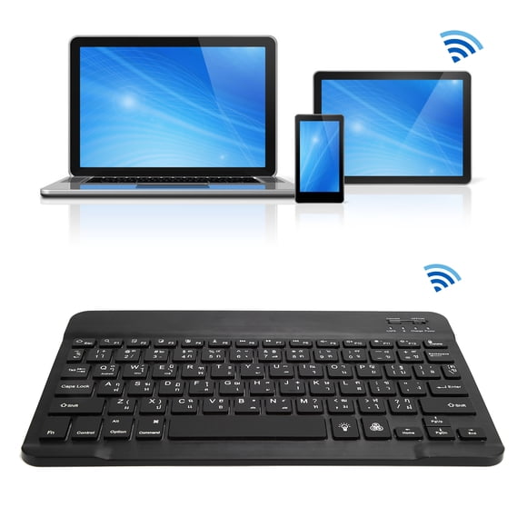 Keyboard, Fast Typing Square Keycap 10in Keyboard For Tablets For Smartphones For Laptops Black