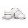 thumbnail image 1 of Mainstays Black rim 12-Piece Stoneware Dinnerware Set, 1 of 5