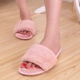 thumbnail image 3 of Women Fuzzy House Slippers Summer Open Toe Furry Slippers Fluffy Memory Foam Slippers for Women, 3 of 9