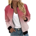 thumbnail image 1 of Swstbby Liquidation d'Économies d'Automne! Vestes d'Automne pour Femmes, Chandail à Manches Longues Ample pour Femmes avec Fermeture Éclair, Veste Décontractée en Grosse Maille Style Baseball Rose G, 1 of 5