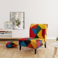 thumbnail image 2 of Designart « Colorful Base Run » Fauteuil d'Appoint Rembourré Abstrait Multicolore - Fauteuil Moderne pour Salon, 2 of 7
