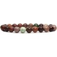 thumbnail image 1 of Natural Imperial Jasper Handmade Gemstone 8mm Round Beads Elastic Bracelet 7" Unisex, 1 of 3