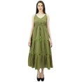 thumbnail image 1 of Bimba Women's Sundress Long Maxi Drawstring Waist Spaghetti Strap Dresses, 1 of 9