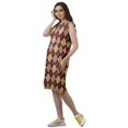 thumbnail image 4 of Moomaya Knee Length Summer Dresses Printed Back Slit Boat Neck Shift Dress, 4 of 4