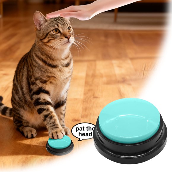 Interactive Pet Training Voice Button Communication Device with 30 Second Recordable Function for Dog and Cat Education Games