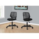 Monarch Specialties Office Chair, Adjustable Height, Swivel, Ergonomic, Computer Desk, Work, Juvenile, Metal, Fabric, Black, Contemporary, Modern
