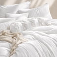 thumbnail image 2 of Swift Home Ultra-Soft Prewashed Wrinkle Texture Duvet Cover Set, Solid, White, Queen, 2 of 6