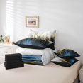 thumbnail image 4 of YST Navy Blue 7-Piece Gradient Brush Marks Comforter Set, Vintage Contemporary Bedding Accessories, Queen, 4 of 4