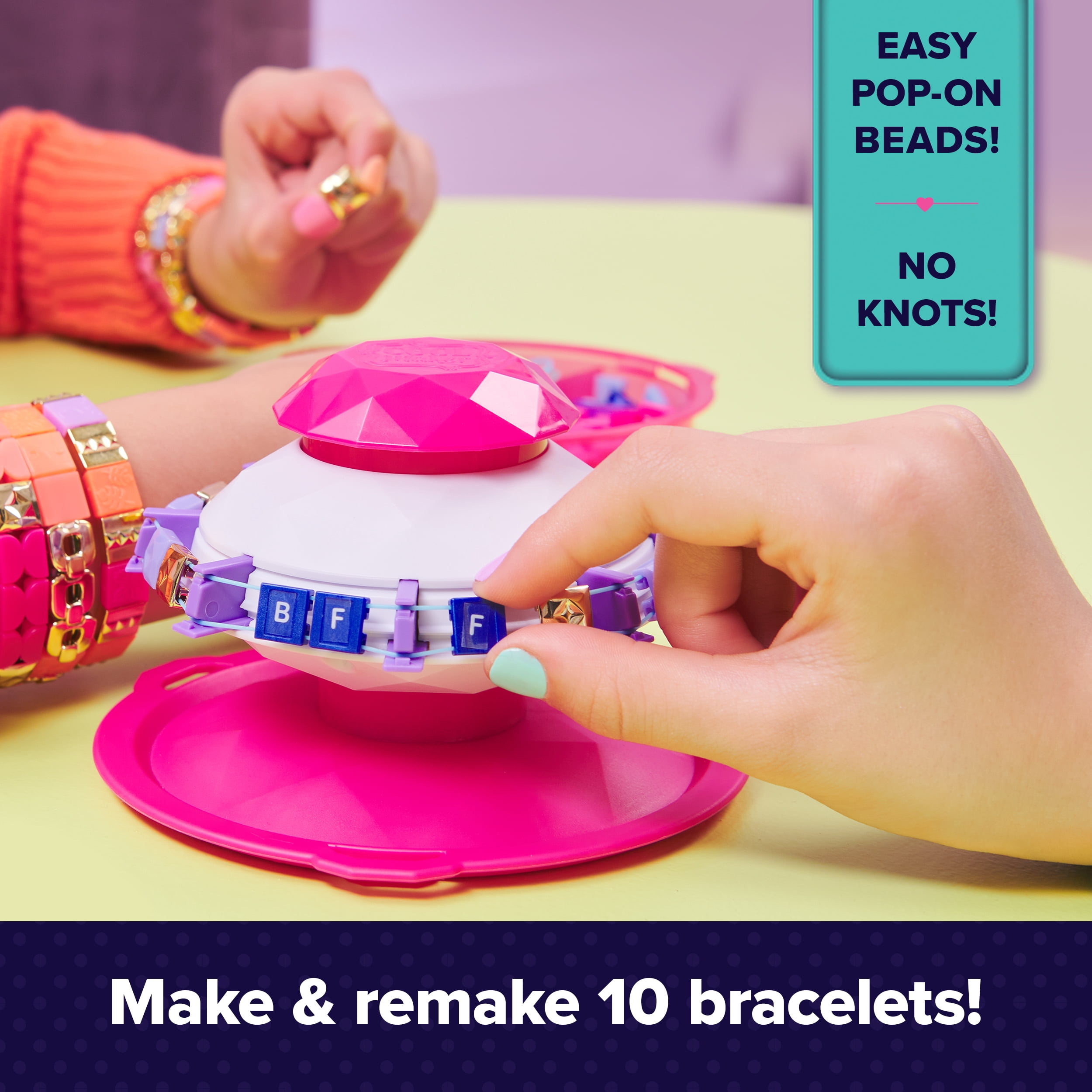 Cool Maker PopStyle Bracelet Maker, 170 superbes perles, 10 bracelets, rangement, coffret de fabrication de bracelets d'amitié, jouets d'art et de loisirs créatifs pour filles