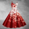 thumbnail image 2 of Rinsvye Robe Rétro d'Halloween Mignonne pour Femmes, Été, Drôle, Imprimée, à Bretelles, Robe Décontractée pour Femmes, sous le Genou, Longue (1), 2 of 3