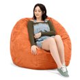thumbnail image 1 of Jaxx Saxx Pouf Rond de 4 Pieds avec Housse Amovible, Mandarine (Ensemble de 1), 1 of 6