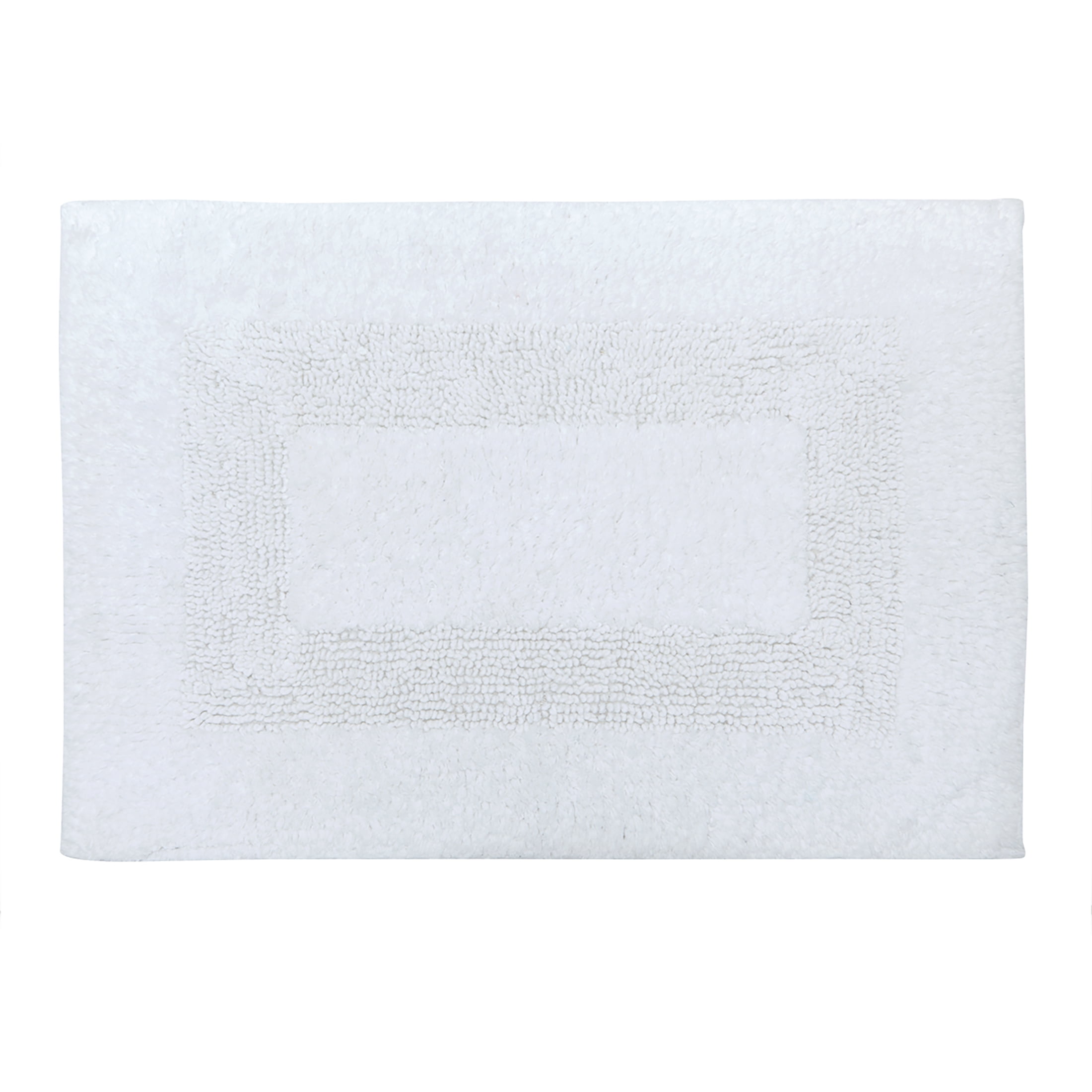Mainstays Racetrack 100% Cotton White Bath Rug, 17" x 24"