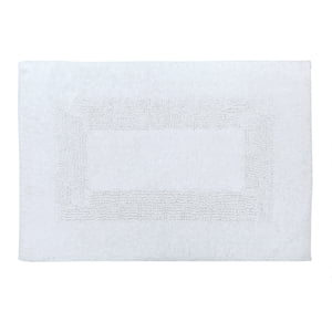 Mainstays Racetrack 100% Cotton White Bath Rug, 17" x 24"