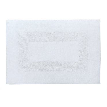 Mainstays Racetrack 100% Cotton White Bath Rug, 17" x 24"