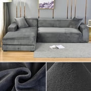 Velvet Sofa Cover Thick Elastic 1/2/3/4 Seater Sofa Cover for Living Room Velvet Plush L Shaped Corner Sofa Cover Couch Cover