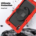 thumbnail image 3 of Case for Lenovo Tab K10 10.3 Inch / M10 FHD Plus 2020 2nd Gen with Screen Protector, 360 Degree Rotating Kickstand Hand Strap Heavy Duty Shockproof Cover with Shoulder Strap, Red, 3 of 7