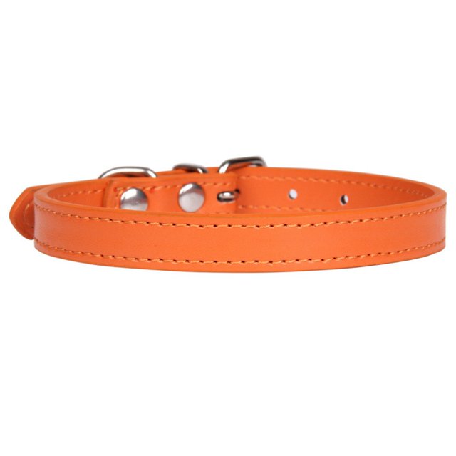 Faux Leather Collar Metal Buckle Pet Collar Adjustable Pet Collar for Small Dogs