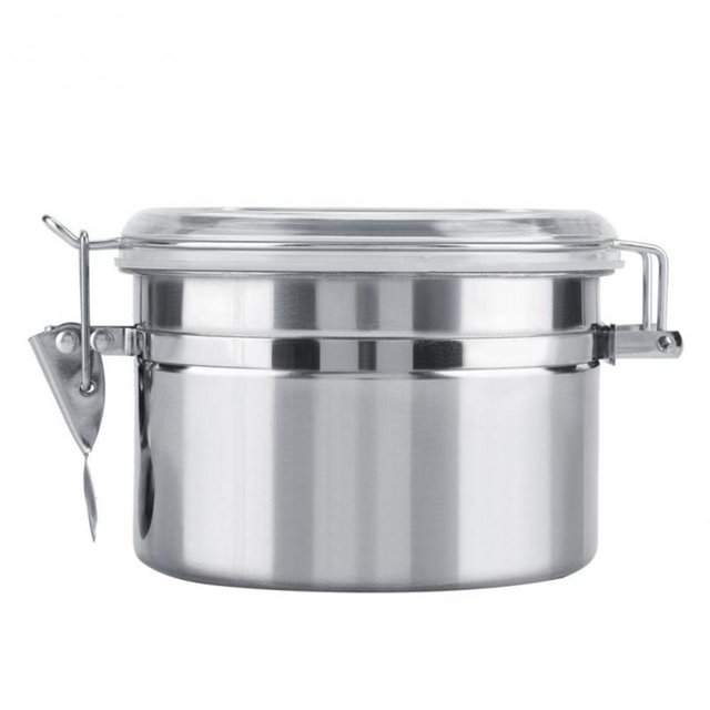 Coofit Food Storage Container Sealed Stainless Steel Airtight Canister for Tea Coffee