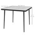 thumbnail image 3 of Outsunny Table à Manger d'Extérieur pour 4, Table à Manger Carrée pour Patio, Blanc, 3 of 10