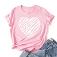 thumbnail image 2 of Heliisoer Hauts pour Femmes, Liquidation d'Été Mode Femmes T-shirt à Manches Courtes Imprimé de la Saint-Valentin Hauts Graphiques Fantaisie, 2 of 3