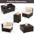 thumbnail image 3 of Costway 7 PCS Patio Furniture Set 40,000 BTU Gas Fire Pit Table Propane Tank Cover Table Mix Brown + Off-White, 3 of 10