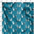 thumbnail image 3 of Soimoi Satin Lourd Bleu Tissu Imprimé Trèfle Chat Animal 1 Yard 56 Pouces de Large, 3 of 6