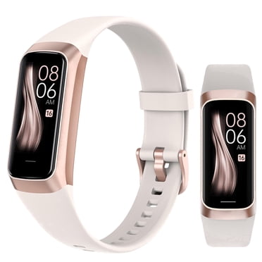Montre Traqueur de Mise en Forme Écran Tactile HD 1,1 Pouces Traqueur d'Activité Sportive avec Compteur de Pas, Blanc