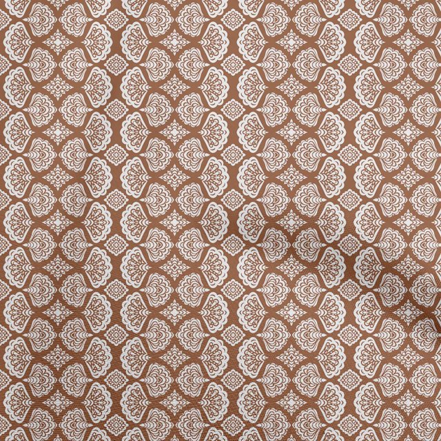 oneOone Cotton Flex Brown Fabric Asian Block Sewing Craft Projects Fabric Prints by Yard 40 Inch Wide