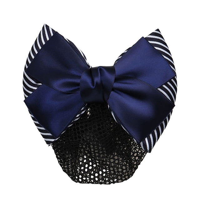 Decodeary Professional Hair Plate Mesh Pocket Practical Snood Net Elegant And Professional Thick Stripes- Blue 1Set