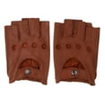 thumbnail image 1 of Milaget Retro PU Leather Men Fingerless Driving Cycling Gloves XL Brown Button, 1 of 9